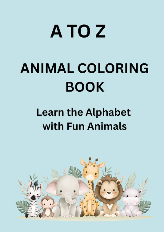 Printable ABC Coloring Pages - A to Z Animal Alphabet Coloring Book for Kids |