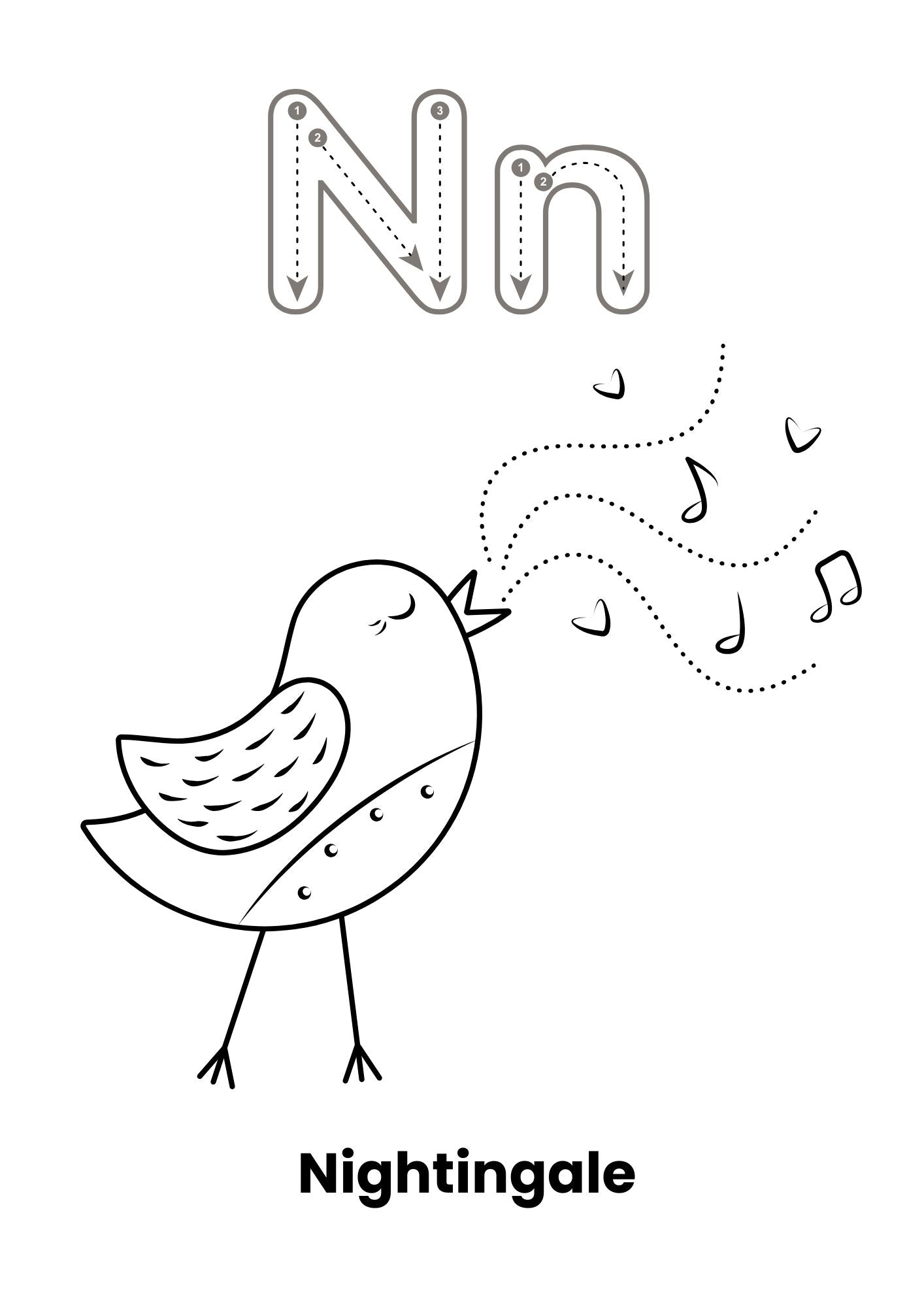 Printable ABC Coloring Pages - A to Z Animal Alphabet Coloring Book for Kids |