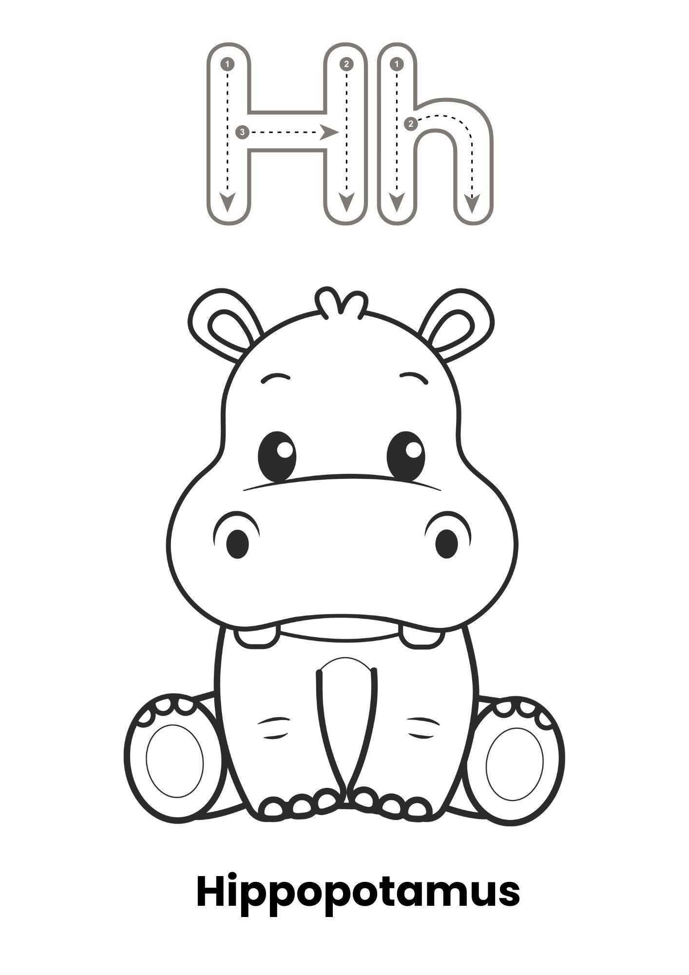Printable ABC Coloring Pages - A to Z Animal Alphabet Coloring Book for Kids |